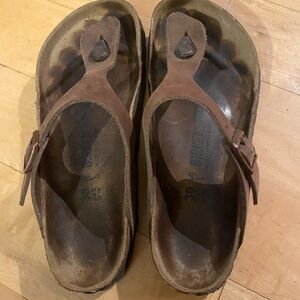 Birkenstock Brown Leather Sandals - 38